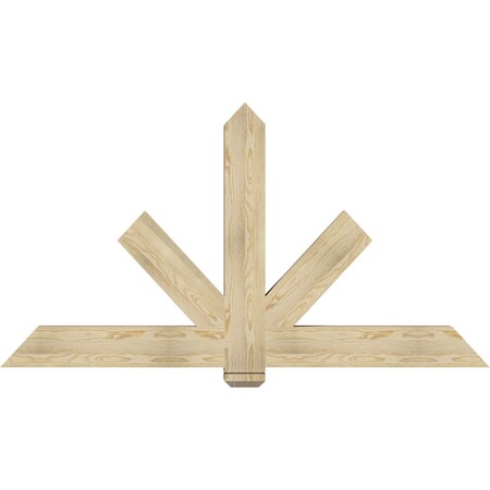 Ekena Millwork Kennewick Rough Sawn Timber Gable Bracket, Douglas Fir, 72"W x 39"H x 4"D x 6"F, 13/12 Pitch GBW072X39X0406KEN00RDF